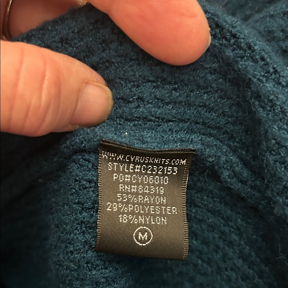 Cyrus Teal Open-Front Hooded Women's Cardigan Size M EUC - Picture 7 of 8